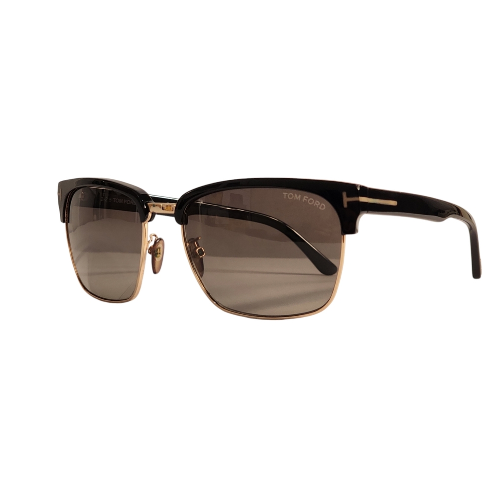 TOM FORD River, 57MM Square Sunglasses, Black/Gold, Unisex